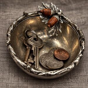 MUD PIE Acorn with Twigs Rim Nature-inspired Decorative Bowl #0101264